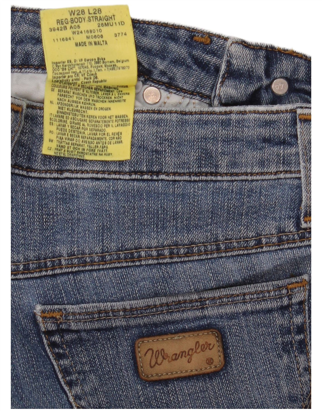 Vaqueros rectos para mujer WRANGLER W28 L28 Algodón azul