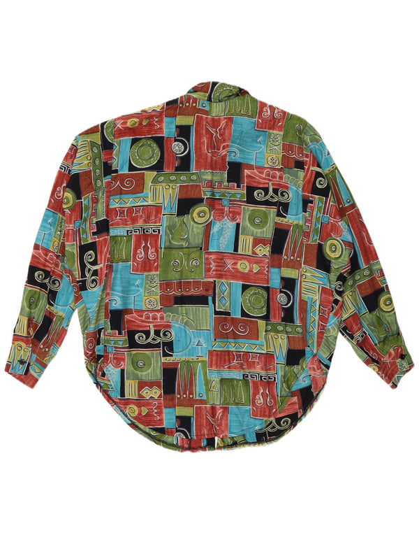 Vintage mujer camisa blusa Reino Unido 20 2XL multicolor Patchwork