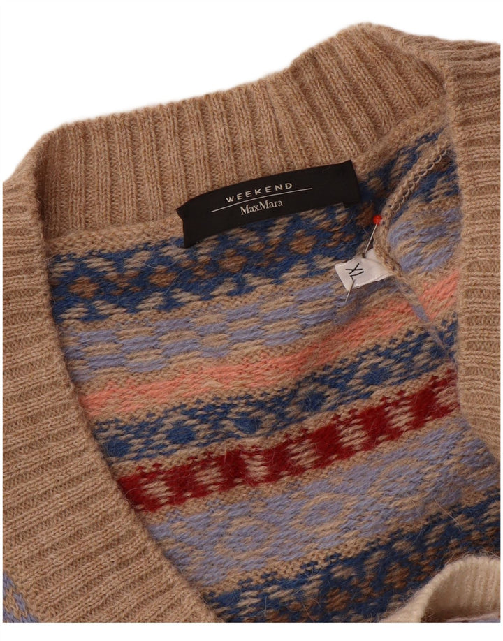Max Mara - Jersey de fin de semana con cuello en V para mujer, talla 40, talla XL, multicolor