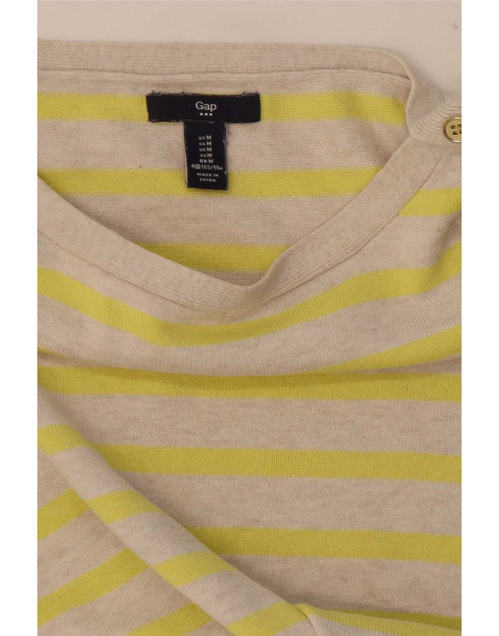 Gap Blusa de manga 3/4 para mujer UK 42 Medium Beige Rayas