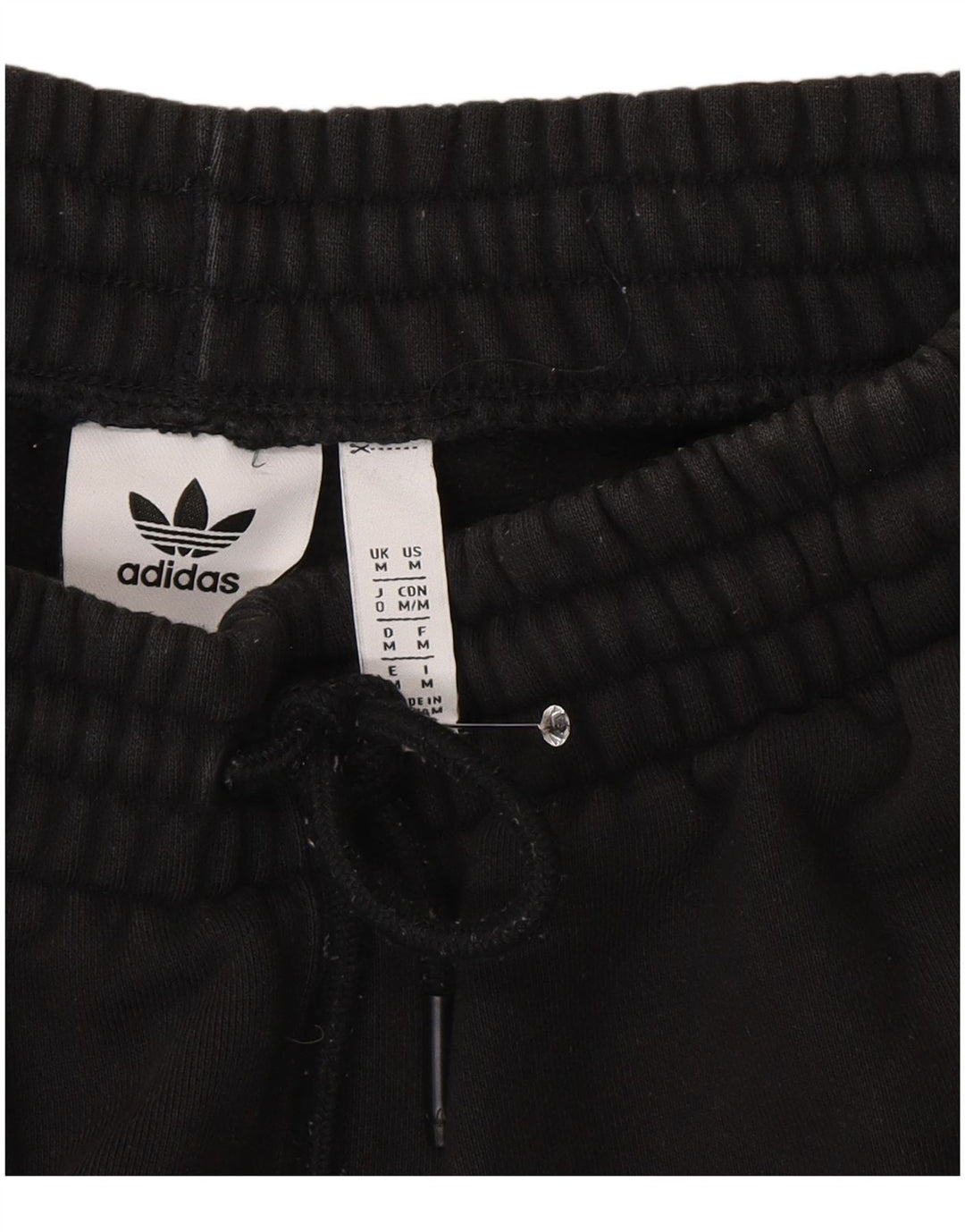 Adidas - Pantalones cortos deportivos para hombre, algodón negro mediano