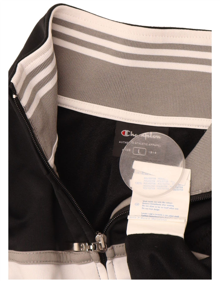 CHAMPION Chaqueta superior de chándal para hombre Poliéster con bloques de color negro grande