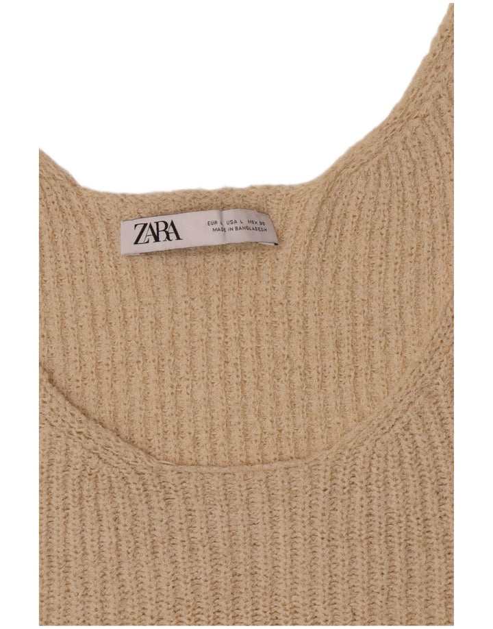 Zara Mujer Chaleco Top Reino Unido 44 Grande Beige