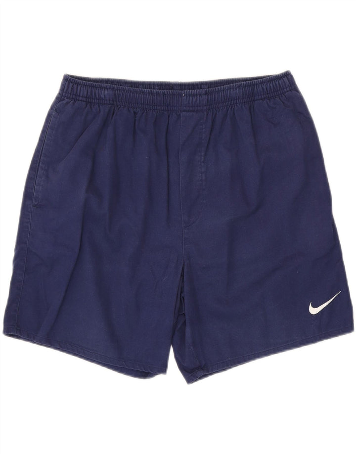 Pantalones cortos deportivos NIKE para hombre de algodón azul marino mediano