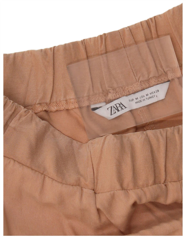 Zara Mujer Joggers Pantalones Cortos Mediano W28 L25 Bloque De Color Rosa