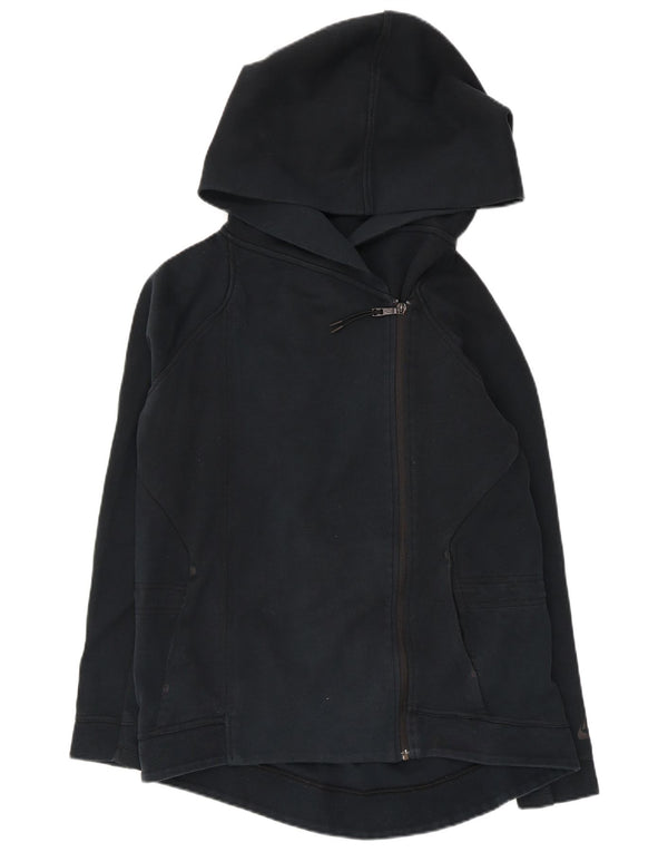 NIKE Suéter con capucha de gran tamaño con cremallera para mujer Reino Unido 10 Pequeño Algodón azul marino