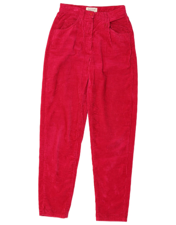 Benetton Pantalón Tapered De Pana Mujer IT 40 Small W26 L30 Algodón Rosa