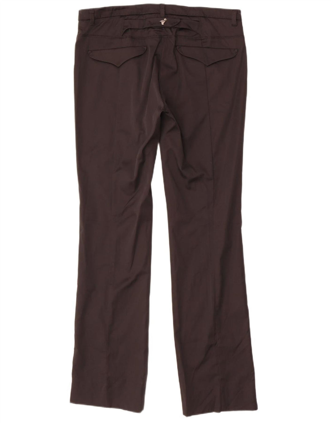 TRUSSARDI Pantalones casuales rectos para mujer IT 46 Large W32 L31 Negro