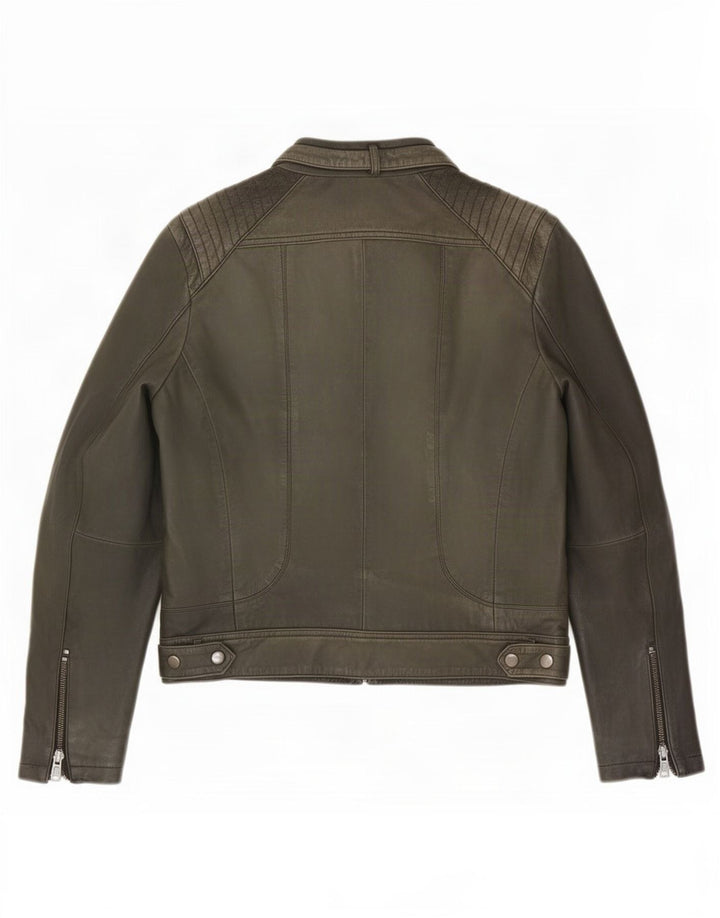 MINT VELVET Chaqueta de cuero para mujer UK 12 Verde medio