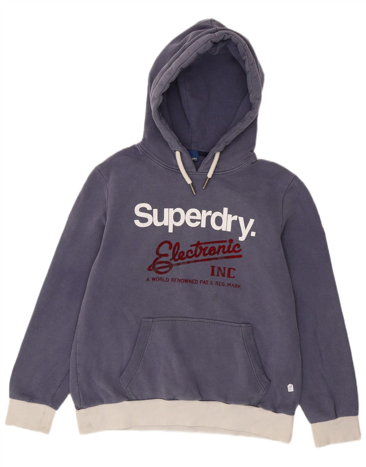 SUPERDRY Jersey con capucha gráfica para mujer UK 46 Large Azul marino Colorblock