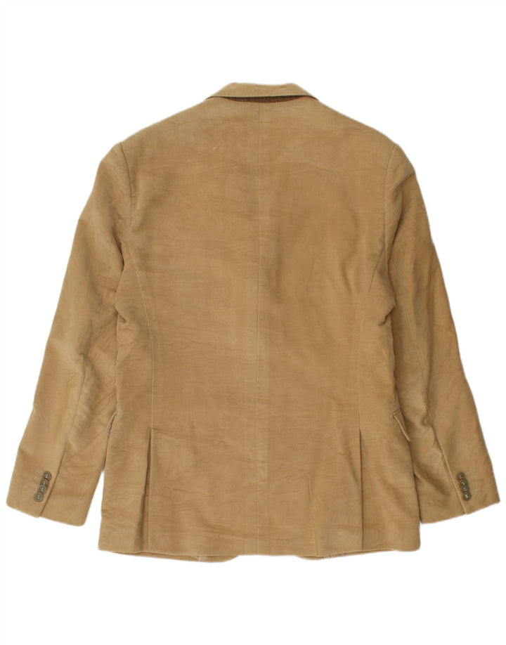 Boggi Chaqueta tipo blazer de 3 botones para hombre IT 50 Large Beige Cotton