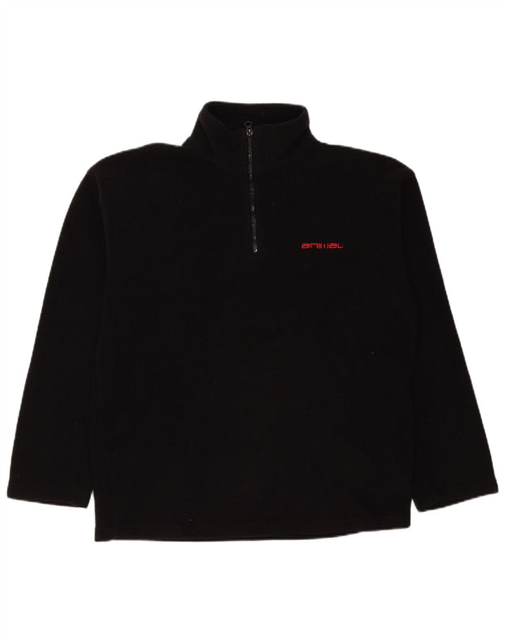 ANIMAL Jersey polar para hombre con cremallera y cuello grande Poliéster negro