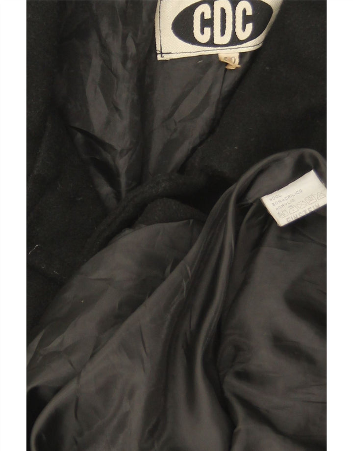 Abrigo vintage para hombre IT 50 lana grande a rayas negras