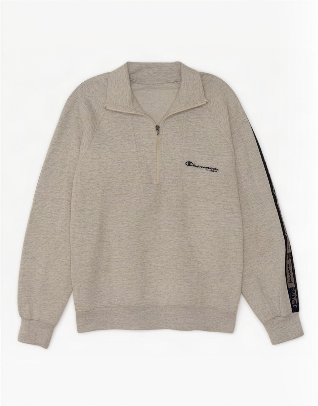 Champion Sudadera Con Gráfico Y Cuello Con Cremallera Jumper Gris Medio Colorblock