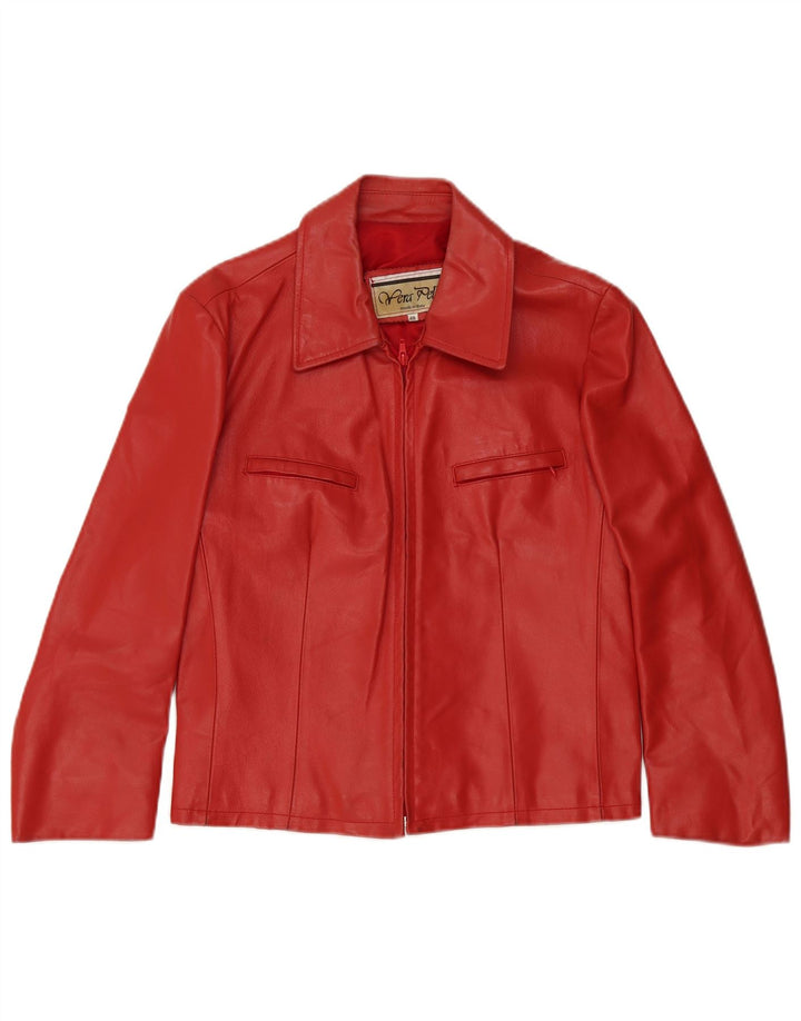 Chaqueta de cuero vintage para mujer IT 48 XL cuero rojo