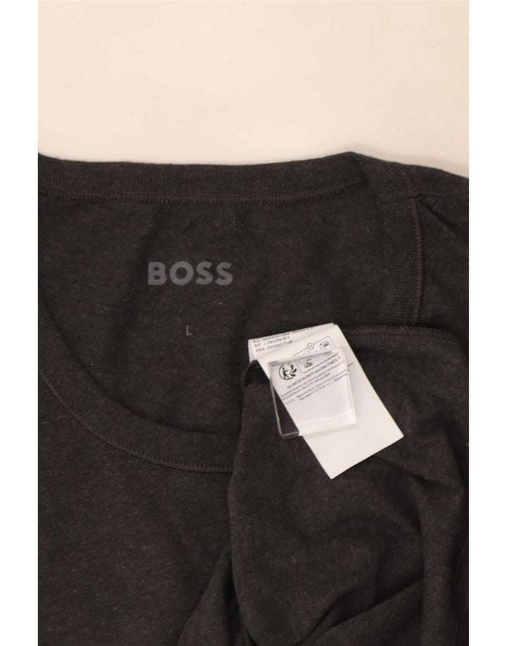 Hugo Boss Hombre Camiseta Top Grande Gris Algodón