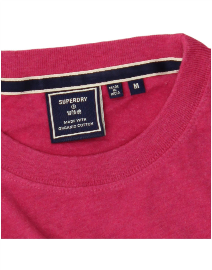 Superdry Camiseta para hombre Top de algodón moteado en rosa medio