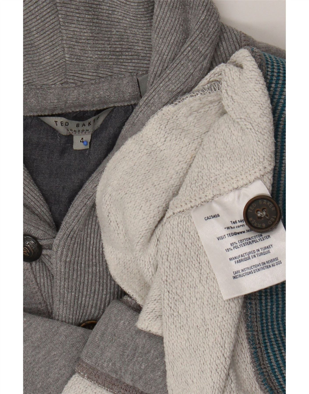 Ted Baker - Chaqueta de chándal para hombre, talla 4, algodón gris grande