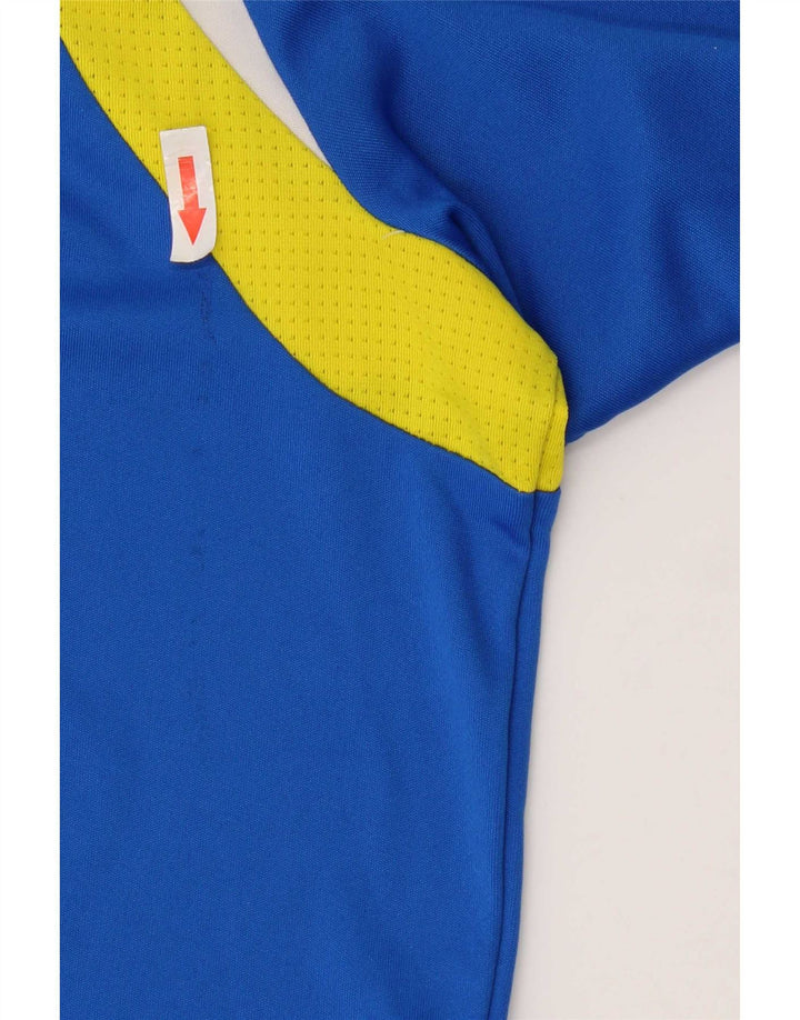 Adidas Hombre Climalite Camiseta Top Grande Azul Colorblock Poliéster