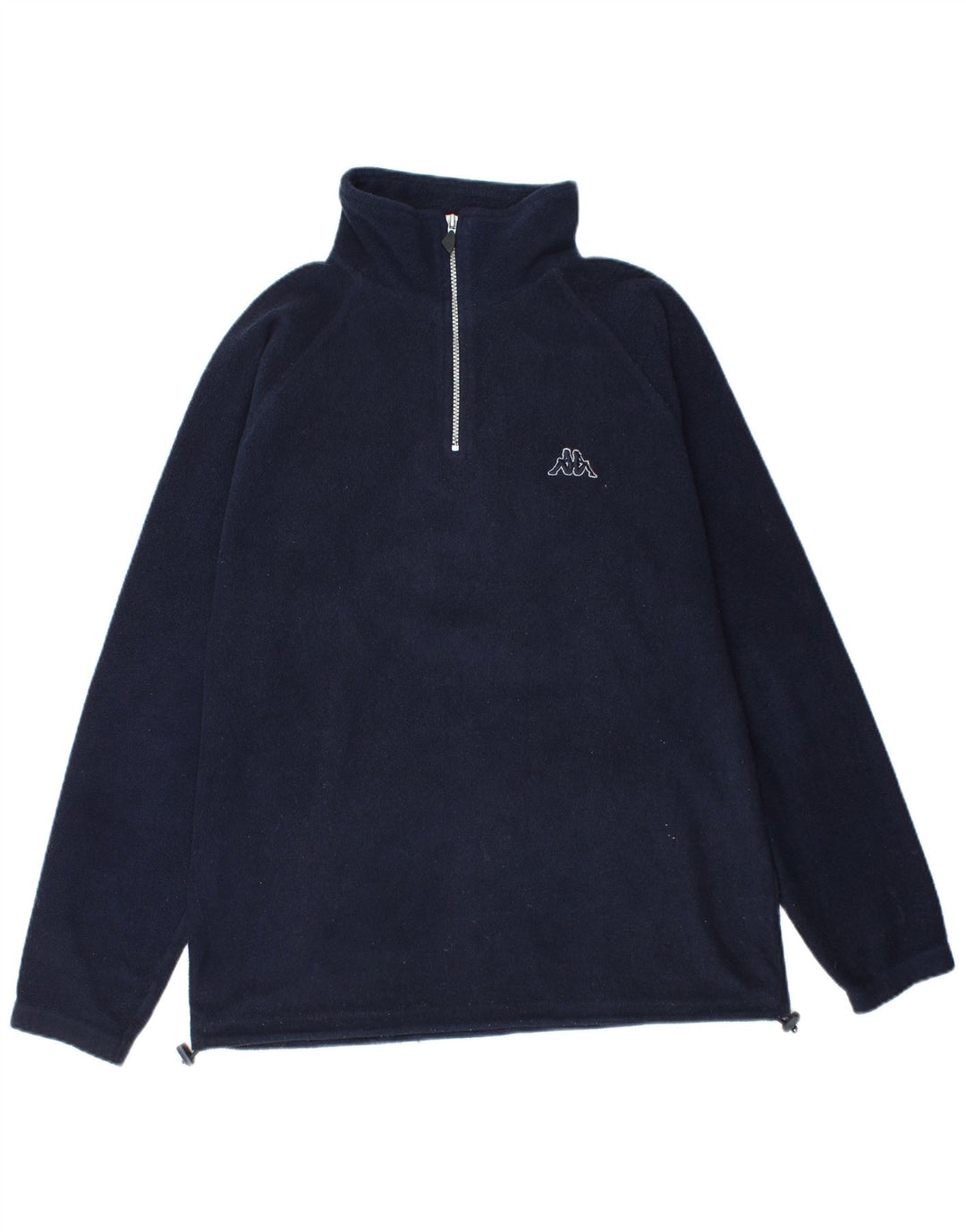 Kappa - Jersey de forro polar con cuello y cremallera para hombre, tamaño grande, poliéster azul marino
