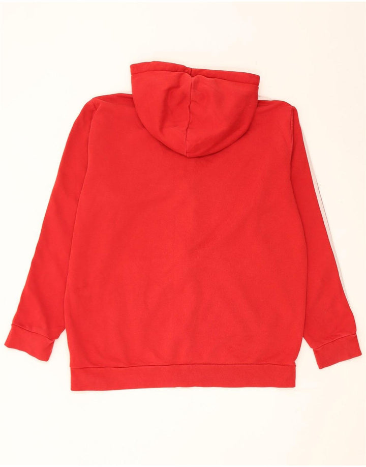 Adidas - Sudadera con capucha y cremallera para hombre, tamaño grande, algodón rojo