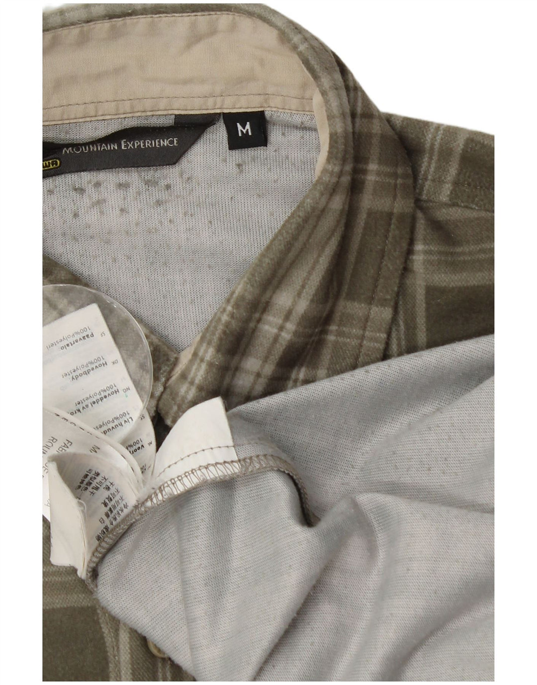 Mountain Experience Camisa polar para hombre Poliéster a cuadros caqui medio