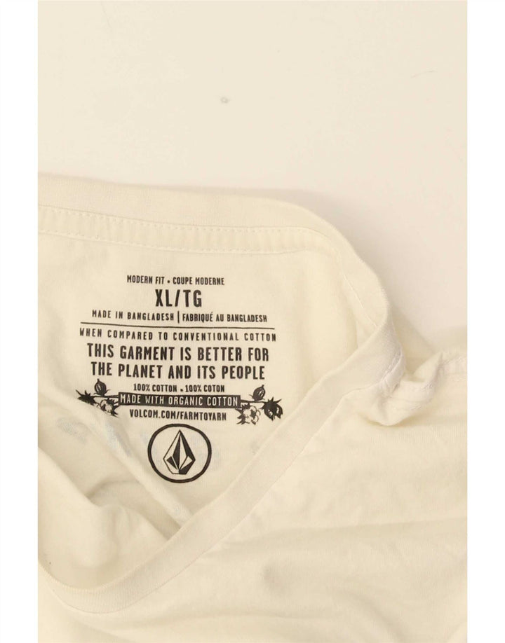 Volcom Camiseta gráfica para hombre Top XL Algodón blanco