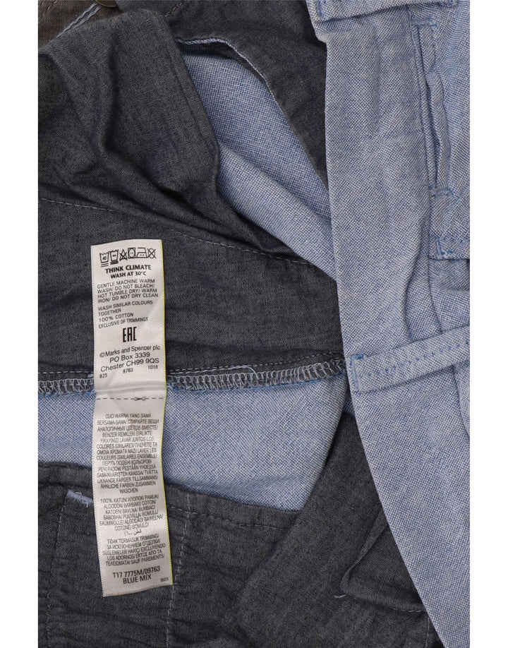 Marks & Spencer Pantalones cortos chinos para hombre W34 Algodón azul grande