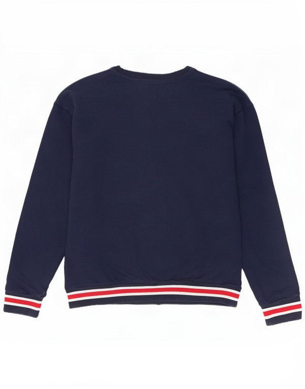 Fila Mujer Sudadera Jumper UK 14 Medium Azul Marino Algodón