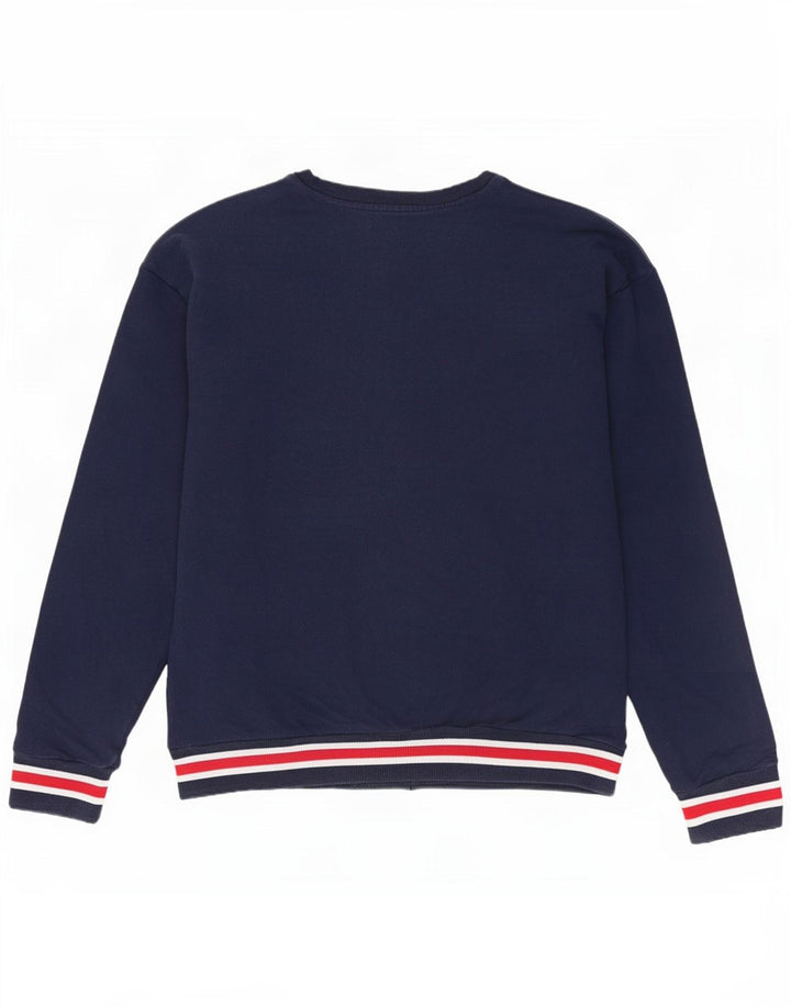 Fila Mujer Sudadera Jumper UK 14 Medium Azul Marino Algodón