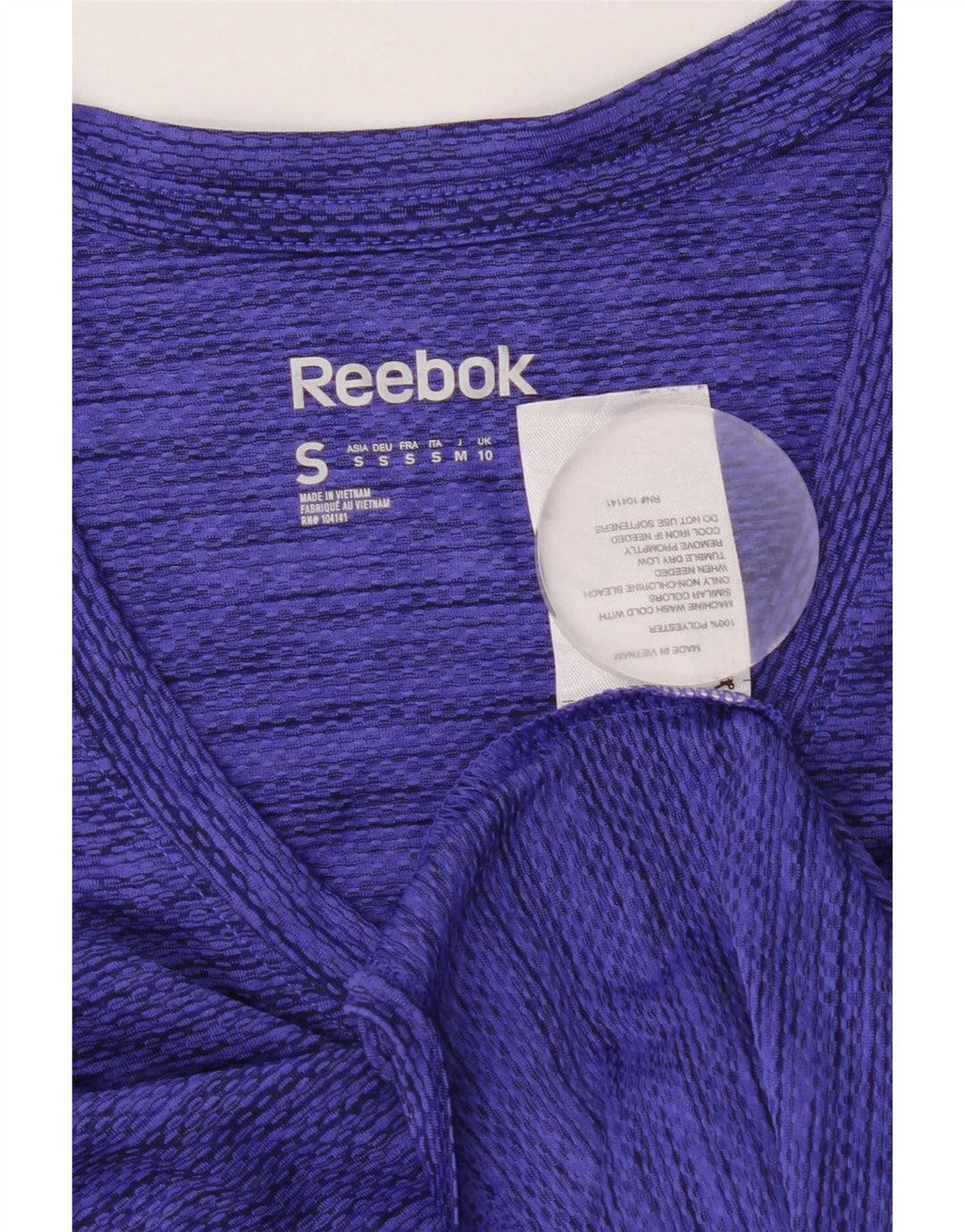 Reebok Camiseta Speedwick para mujer Top UK 10 Small Blue Moteado Poliéster