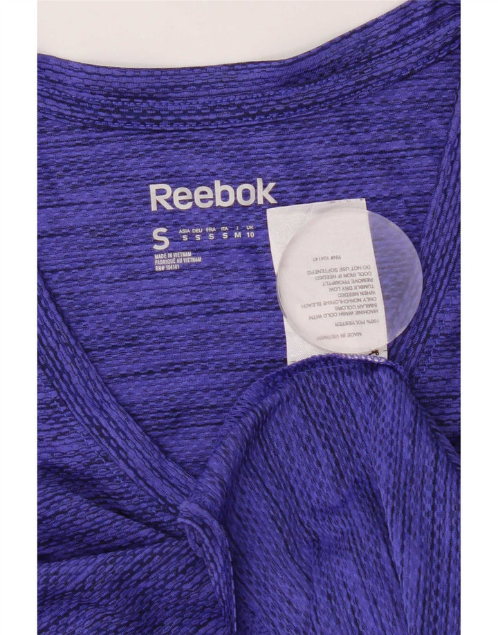 Reebok Camiseta Speedwick para mujer Top UK 10 Small Blue Moteado Poliéster