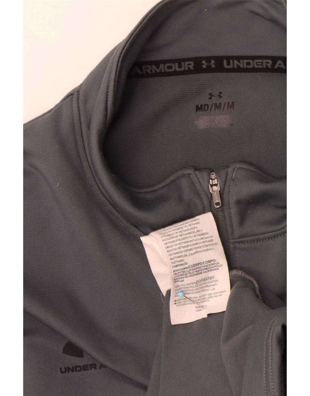 Under Armour Mujer Zip Neck Regular Fit Top Manga Larga Gris Medio Deportivo