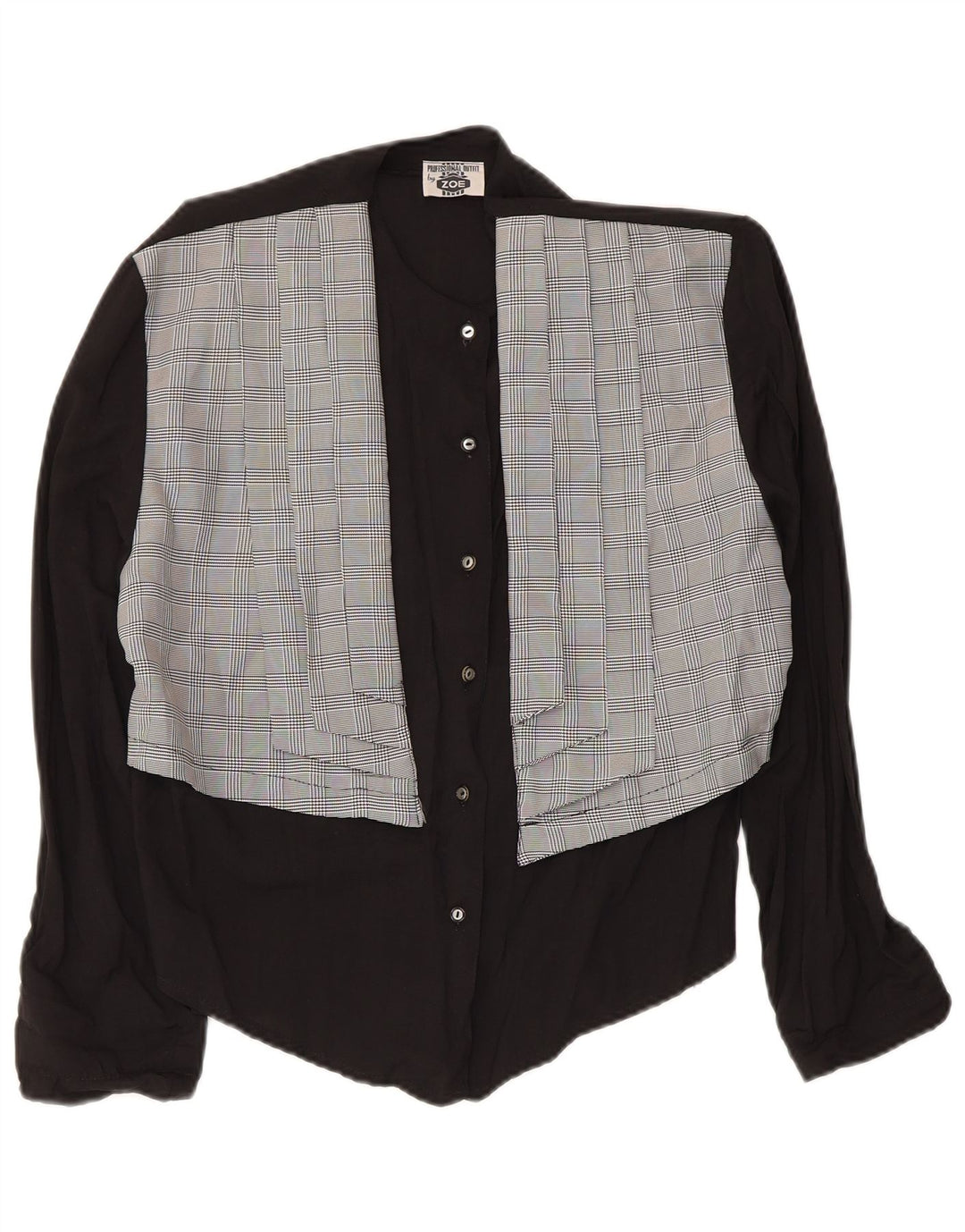 Blusa Zoe Mujer IT 44 Medium Viscosa Cuadros Negro