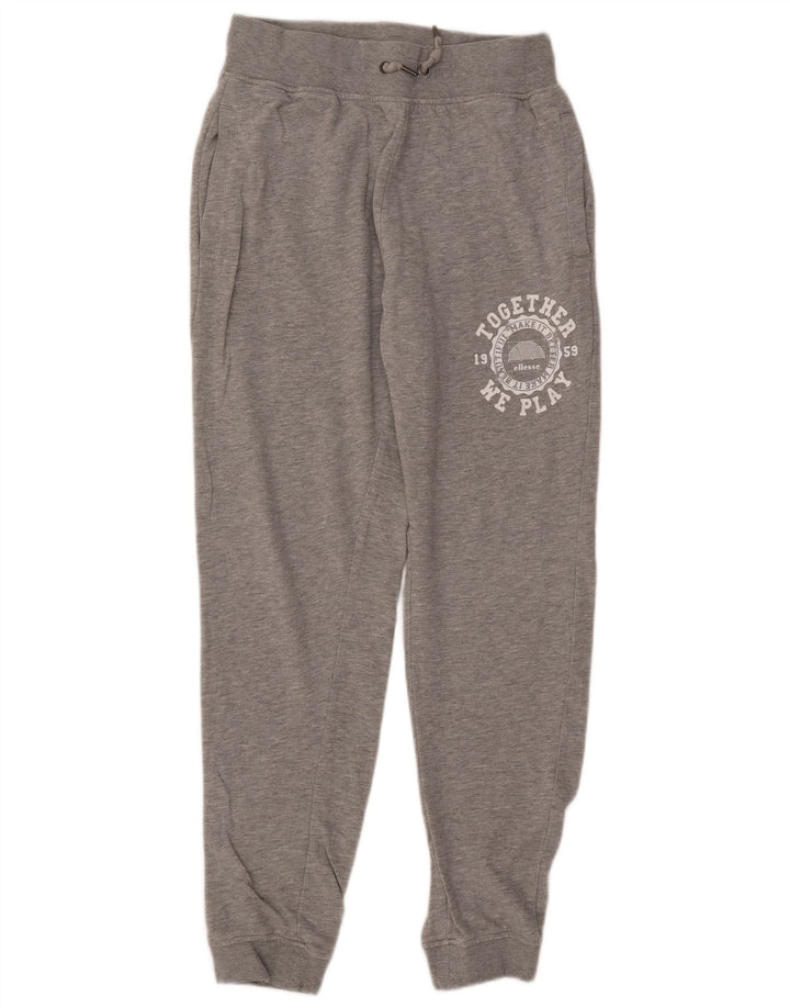 ELLESSE Hombre Pantalones De Chándal Gráfico Joggers Gris Medio Moteado