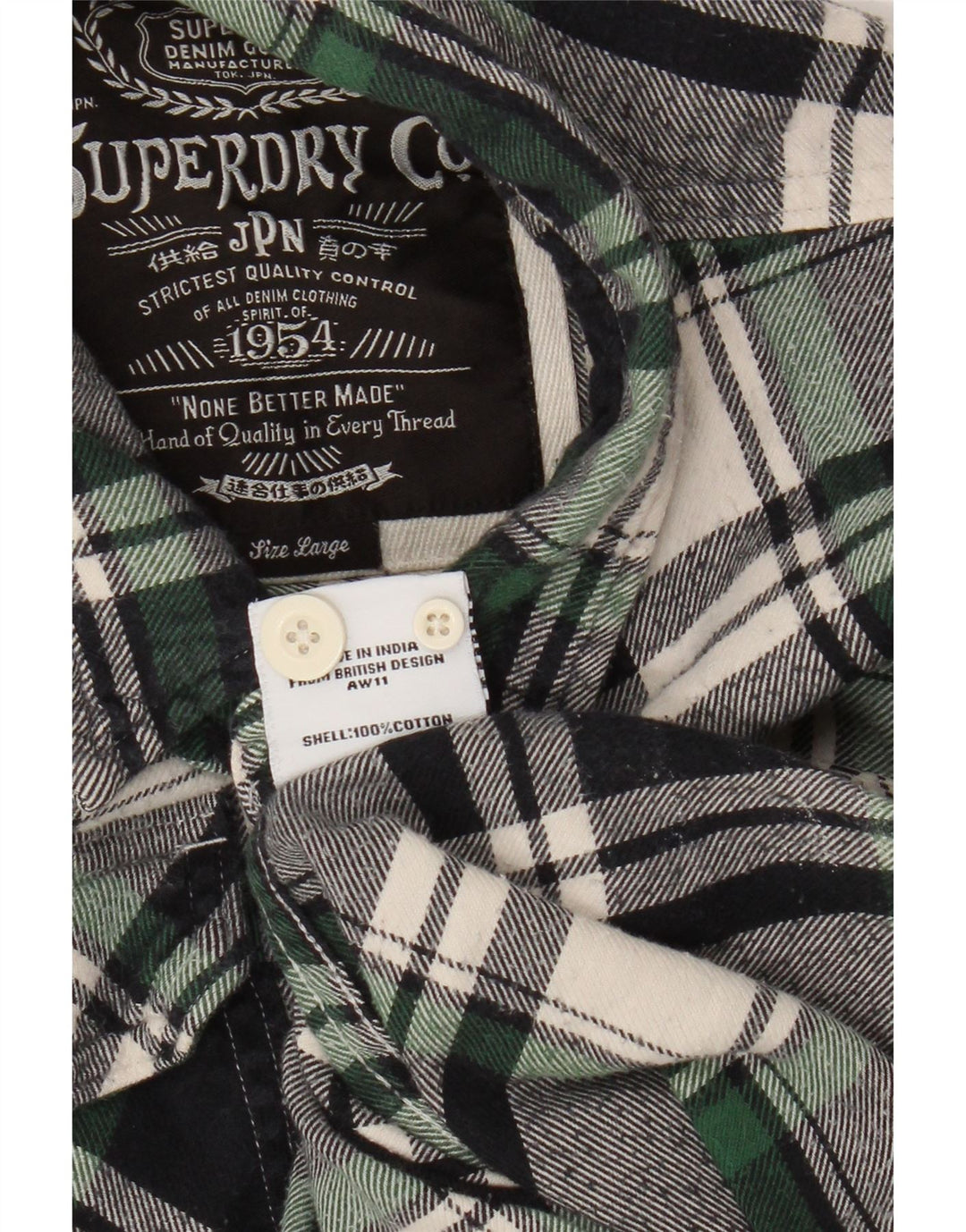 Superdry Camisa De Franela De Algodón A Cuadros Azul Marino Grande
