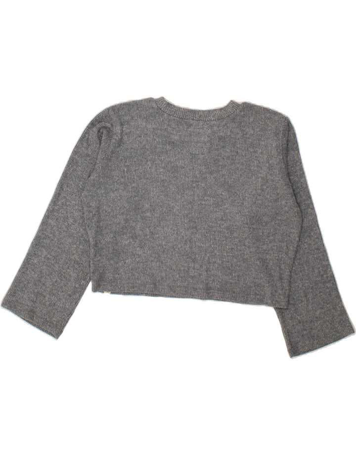 RIP CURL Womens Oversized Crop Boat Neck Jumper Sweater UK 10 Small Grey Vintage Rip Curl and Second-Hand Rip Curl from Messina Hembry 