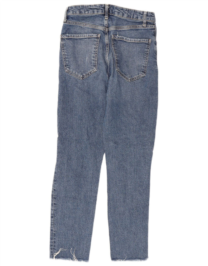 ZARA Mujer Vaqueros Slim Desgastados EU 36 XS W26 L26 Azul