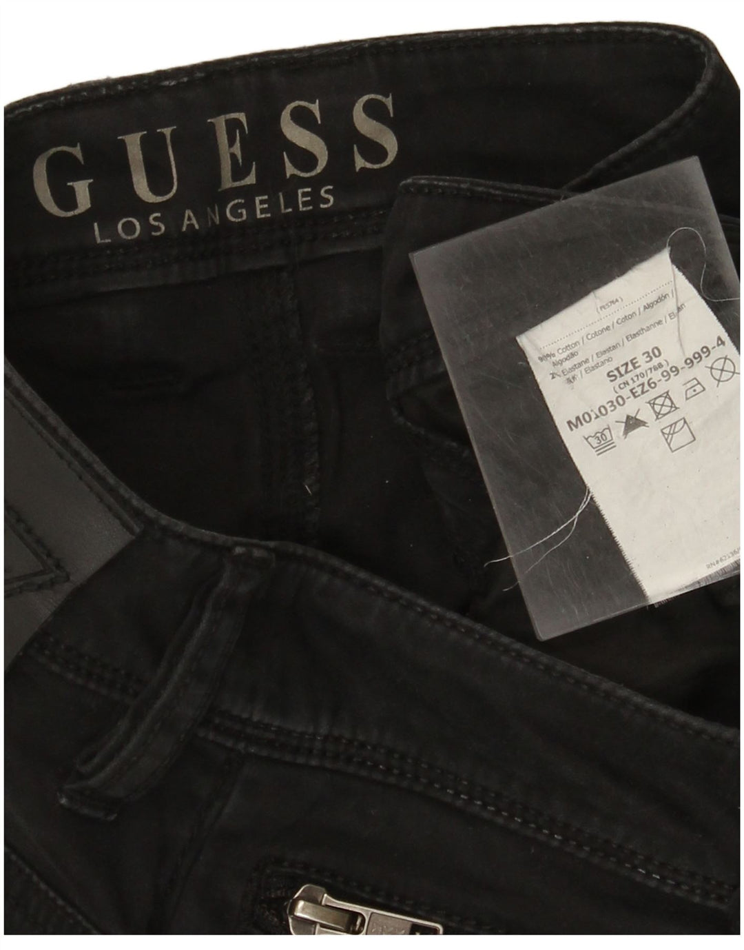 Vaqueros Guess Mujer Slim W30 L34 Algodón Negro