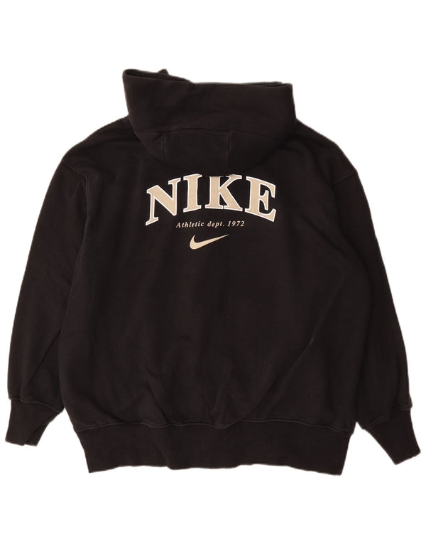 Nike - Sudadera con capucha para hombre, diseño gráfico, ajuste holgado, con cremallera, talla XS, algodón negro