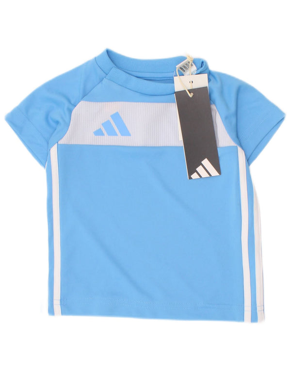 Adidas Camiseta para bebé niño 3-6 meses Azul Colorblock Poliéster