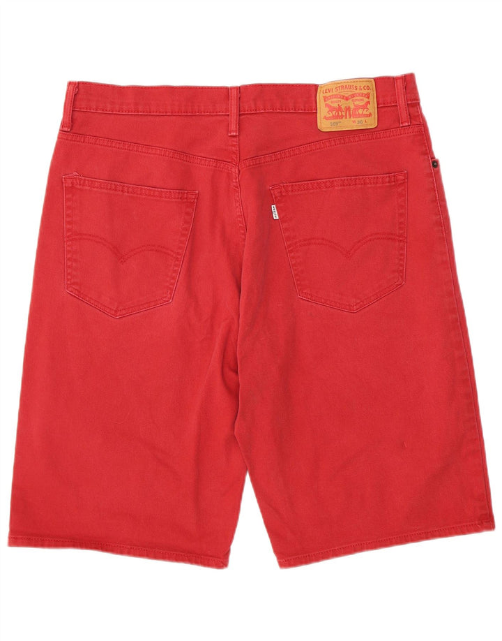 LEVI'S Mens 569 Denim Shorts W36 Grande Algodón Rojo