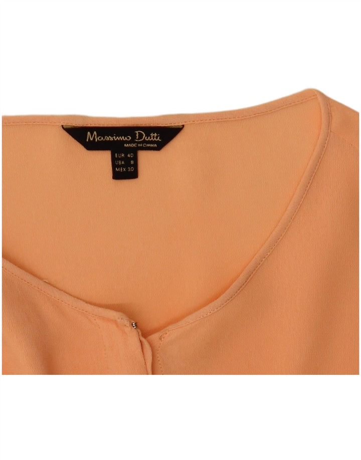 Massimo Dutti Blusa Camisera Transparente Mujer EU 40 Mediano Naranja