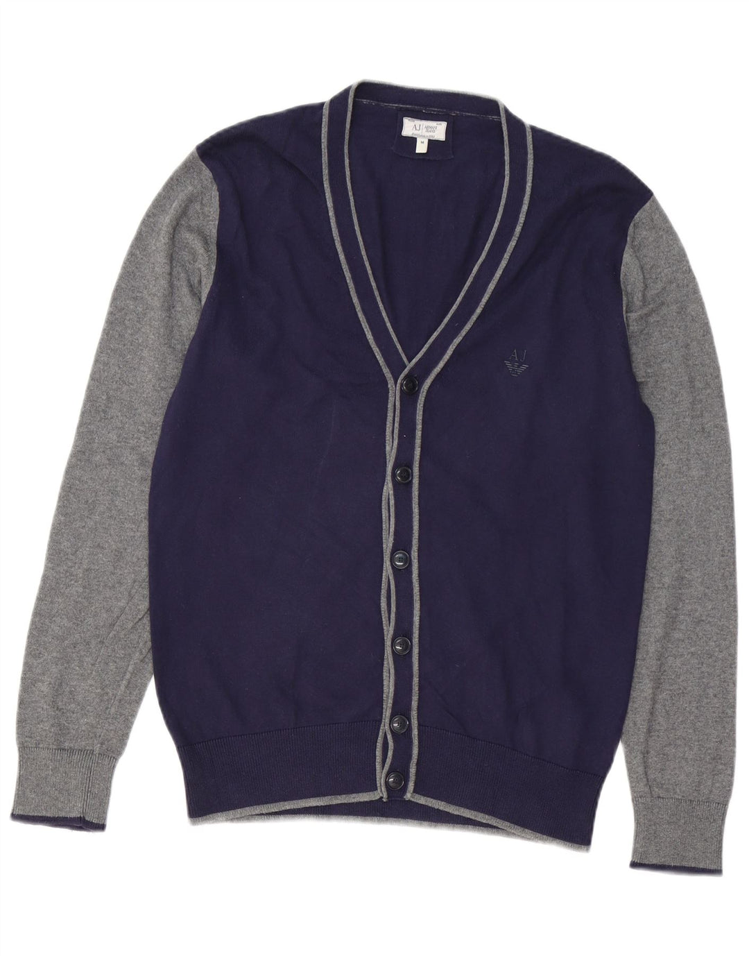 ARMANI JEANS Suéter Cárdigan para Hombre Algodón Azul Marino Medio Color Block
