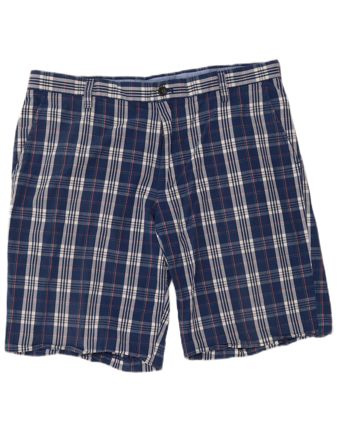 IZOD Pantalones cortos chinos para hombre W36 Algodón a cuadros azul marino grande