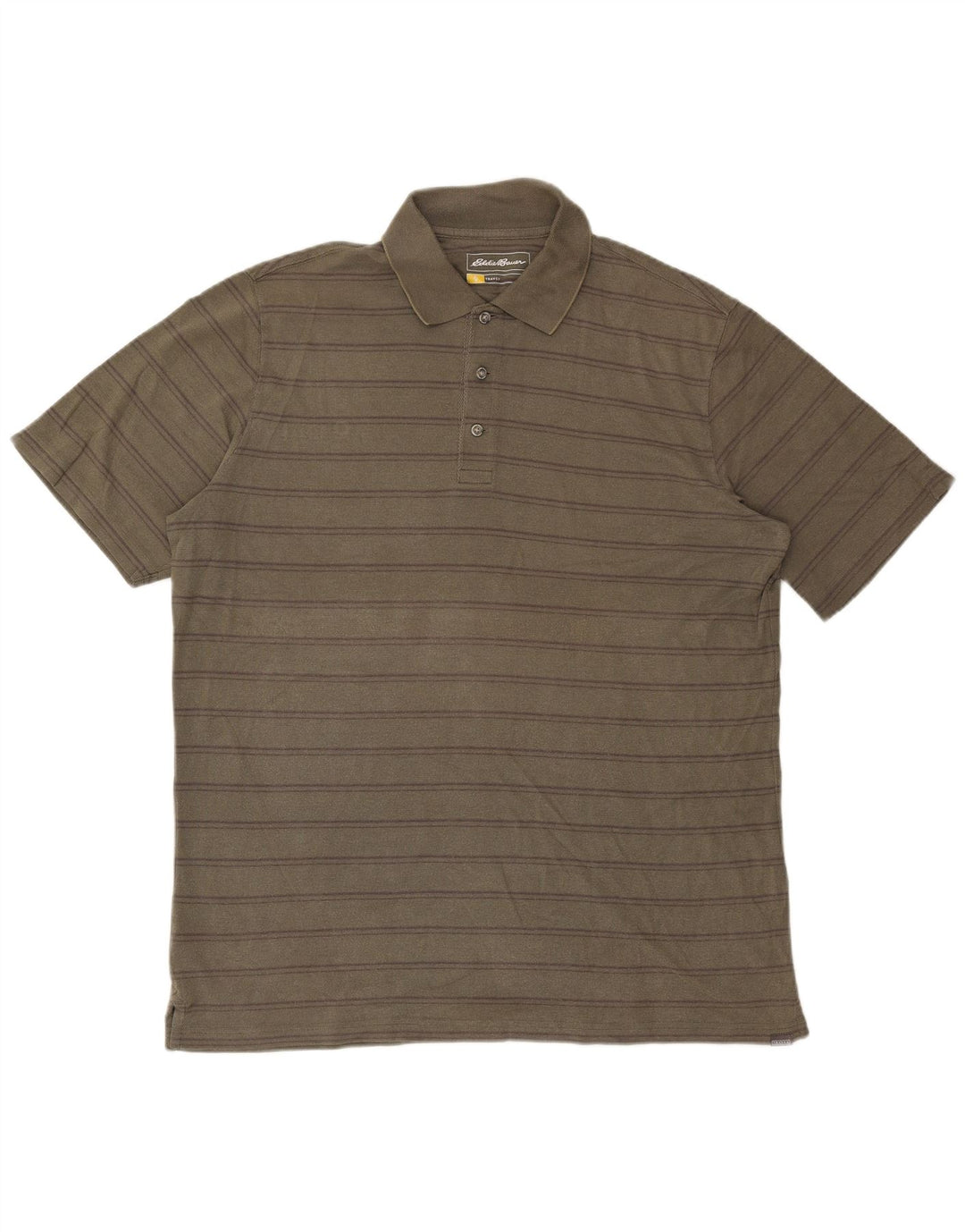 Eddie Bauer Polo Alto De Corte Regular Para Hombre Algodón A Rayas Caqui Grande