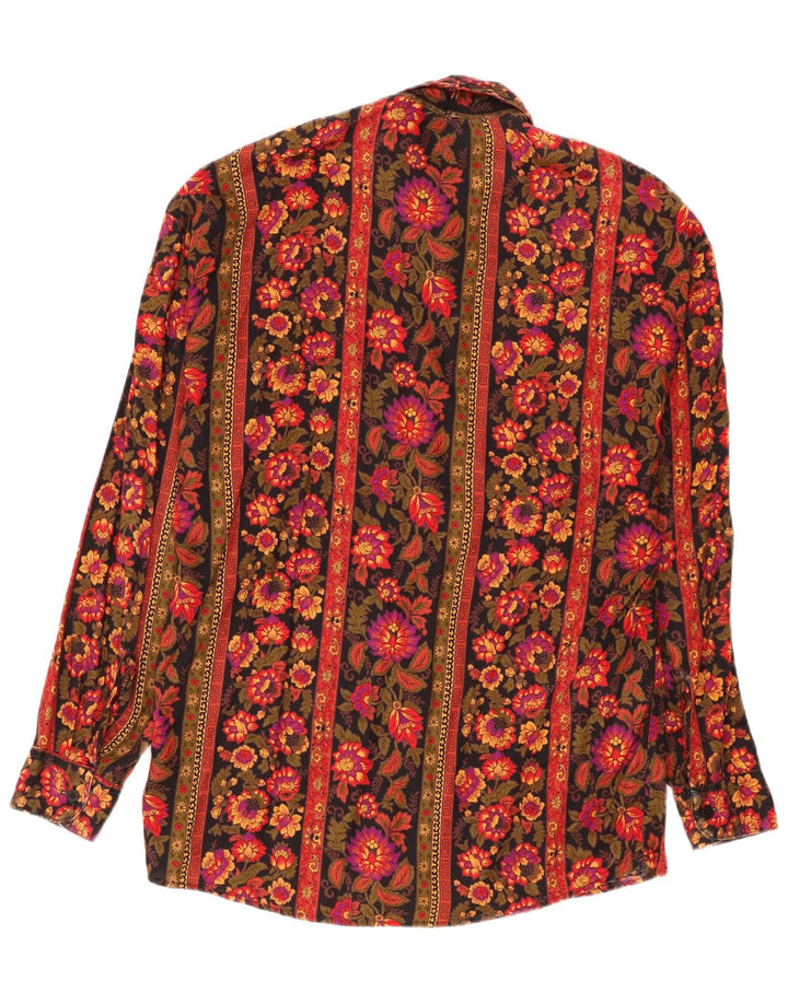 Vintage mujer camisa Reino Unido 14 medio multicolor floral