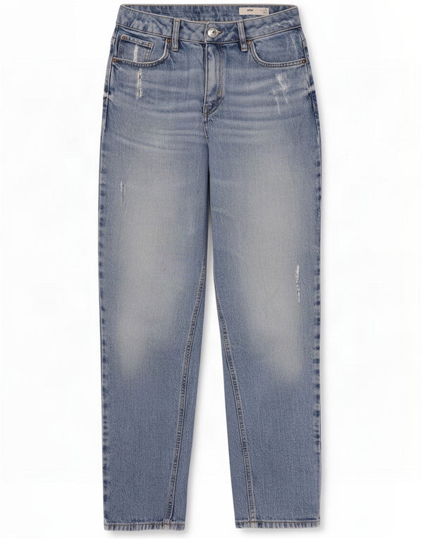 Marks & Spencer Jeans cónicos de cintura alta para mujer UK 12 Medium W28 L27 Blue