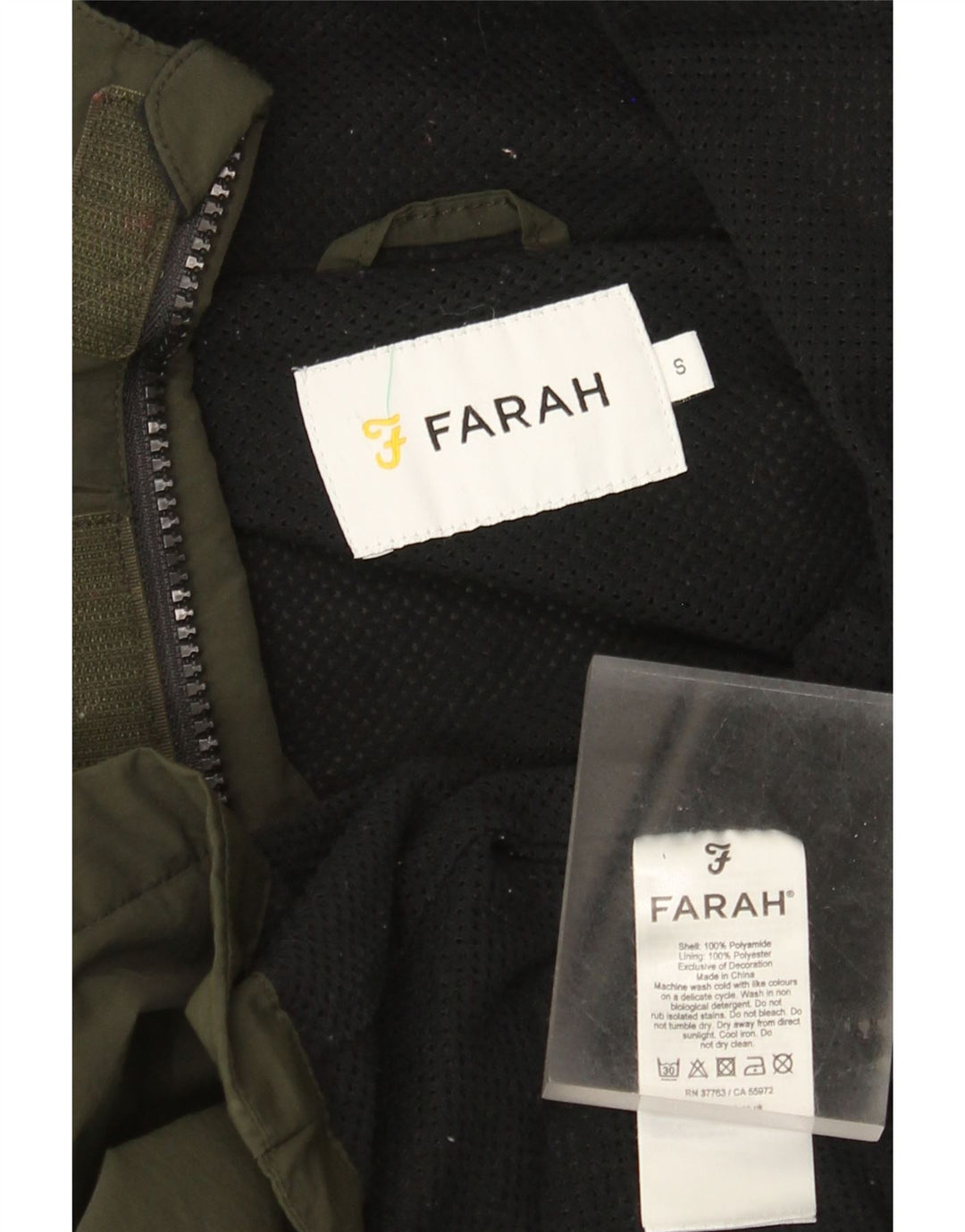 Farah Chaqueta impermeable con capucha para hombre, talla 36, poliamida verde pequeña