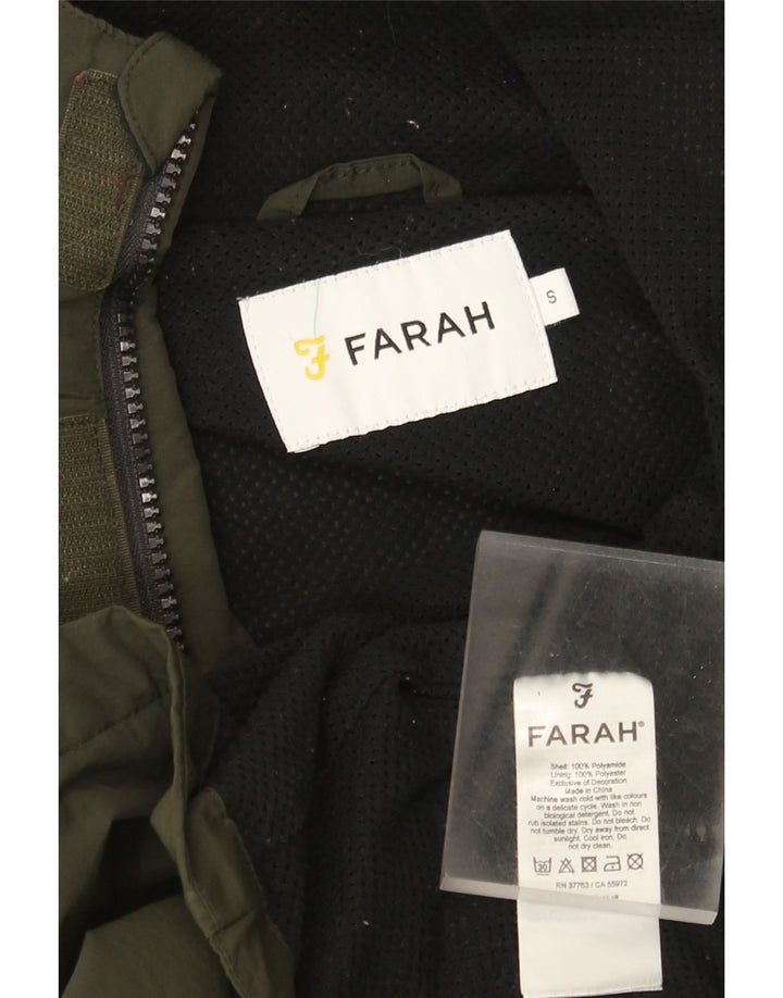 Farah Chaqueta impermeable con capucha para hombre, talla 36, poliamida verde pequeña
